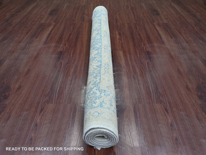 Kazak Kazak hand-knotted wool rug in Ivory & Blue, 3'10" x 5'6" — SKU O021925 (view 4)