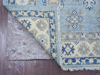 Blue 4'1" x 5'11" Kazak Hand knotted Wool Rug - Sku: O021926