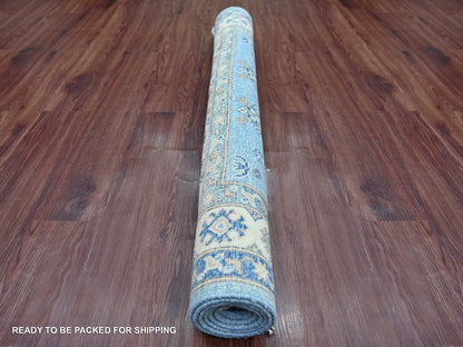 Blue 4'1" x 5'11" Kazak Hand knotted Wool Rug - Sku: O021926