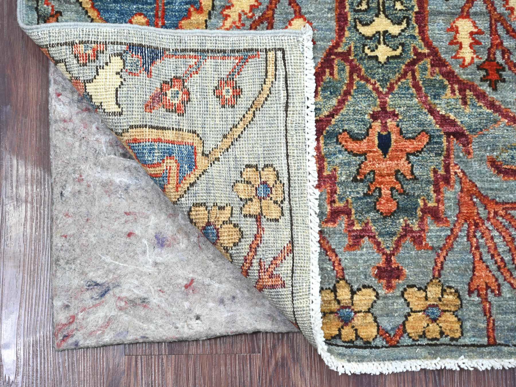 Blue 2'9" x 9'8" Tribal & Geometric Hand knotted Wool Rug - Sku: O021930