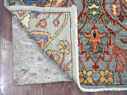 Blue 2'9" x 9'8" Tribal & Geometric Hand knotted Wool Rug - Sku: O021930