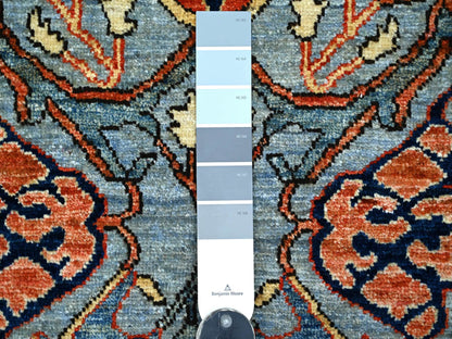 Blue 2'9" x 9'8" Tribal & Geometric Hand knotted Wool Rug - Sku: O021930