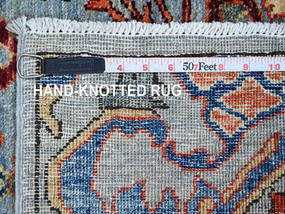Blue 2'9" x 9'8" Tribal & Geometric Hand knotted Wool Rug - Sku: O021930
