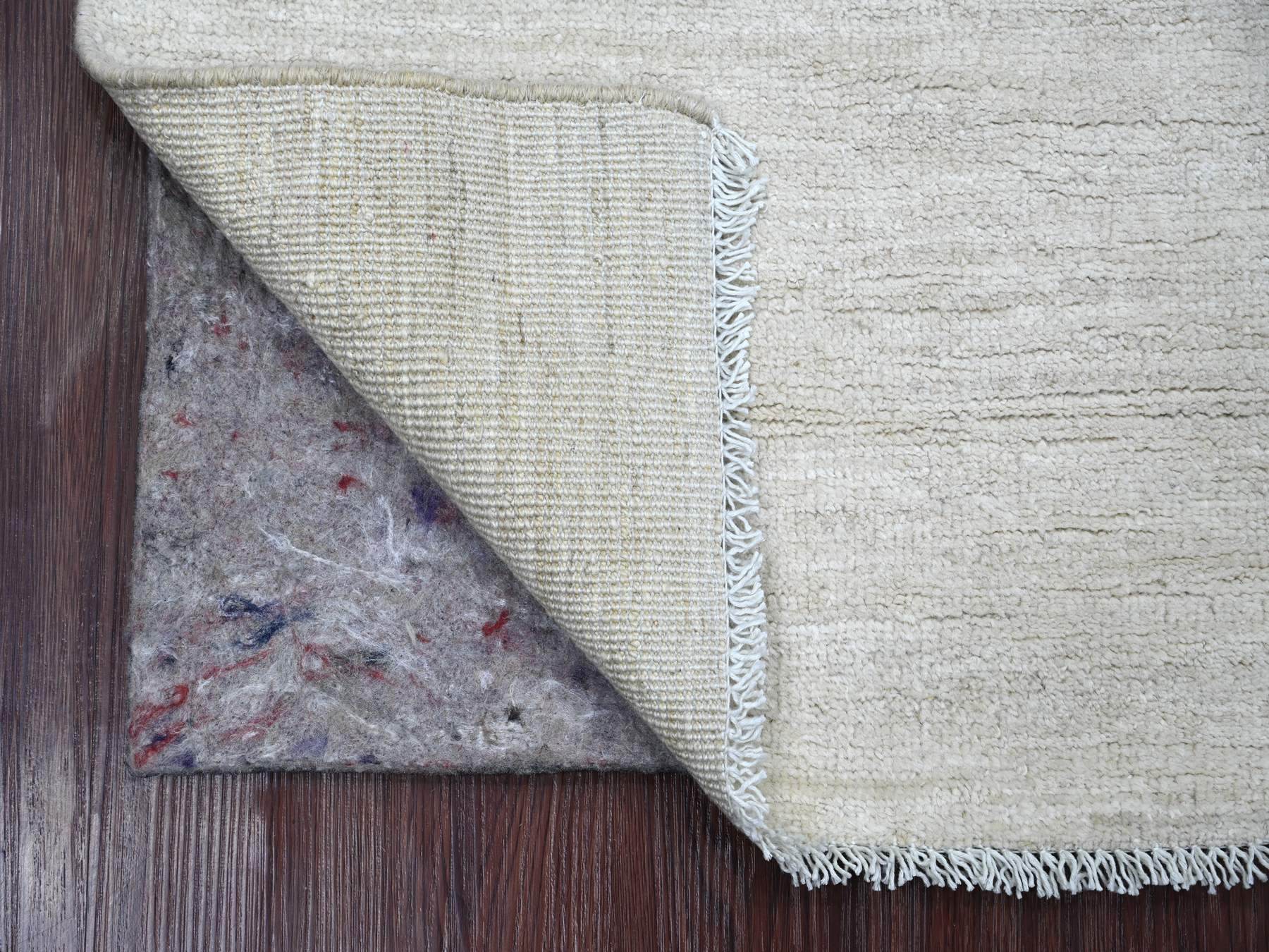 Modern / Contemporary hand-knotted wool runner in Ivory, 2'4" x 6' — SKU O021931 (view 2)