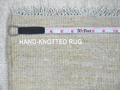 Modern / Contemporary hand-knotted wool runner in Ivory, 2'4" x 6' — SKU O021931 (view 6)