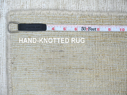 Modern / Contemporary hand-knotted wool runner in Ivory, 2'7" x 6'3" — SKU O021933 (view 6)