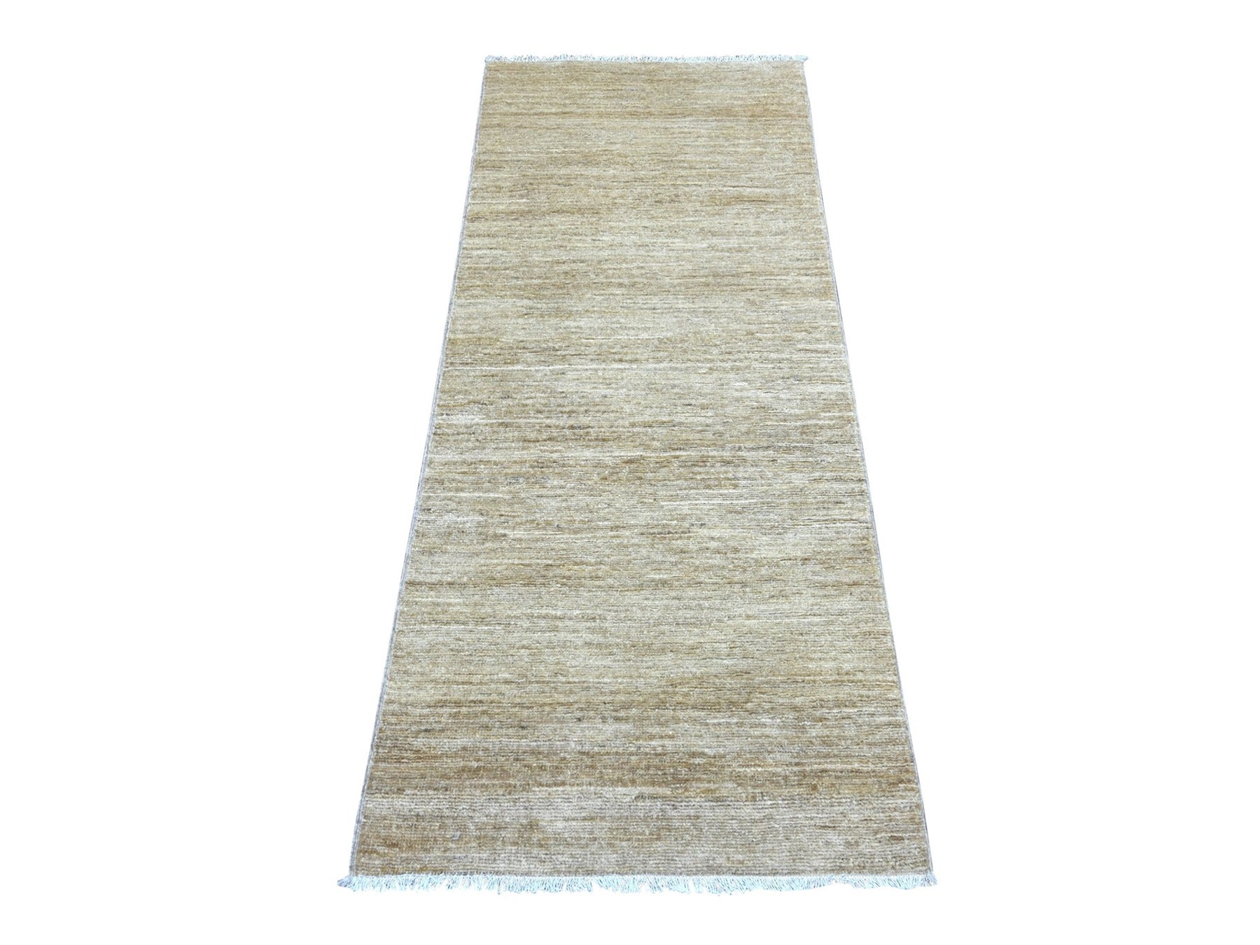 Beige 2'6" x 6'0" Modern and Contemporary Hand knotted Wool Rug - Sku: O021935