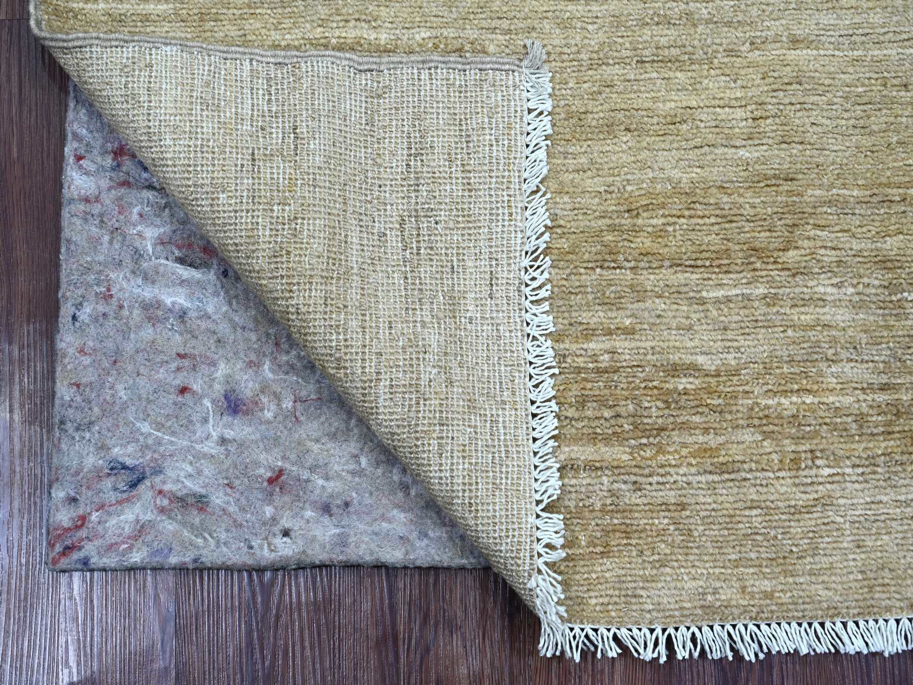 Beige 2'6" x 6'0" Modern and Contemporary Hand knotted Wool Rug - Sku: O021935