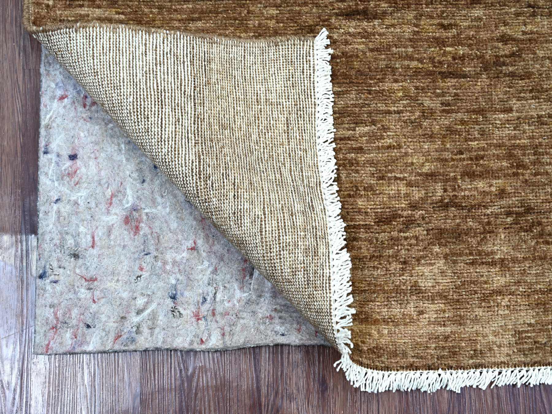 Brown 2'8" x 7'4" Modern and Contemporary Hand knotted Wool Rug - Sku: O021936