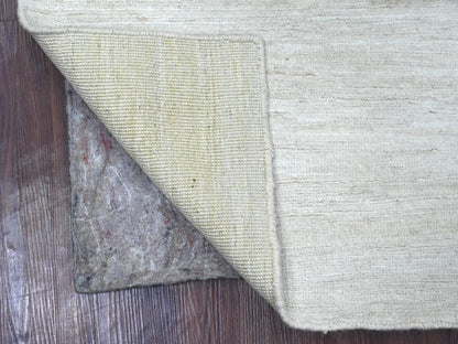 Modern / Contemporary hand-knotted wool runner in Ivory, 2'4" x 5'10" — SKU O021937 (view 2)