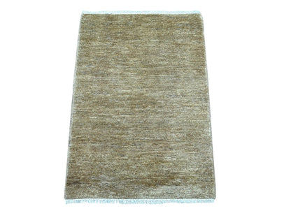 Brown 2'1" x 2'11" Modern and Contemporary Hand knotted Wool Rug - Sku: O021938