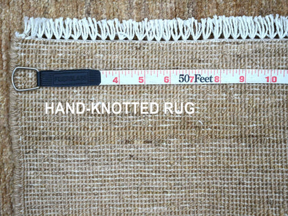 Brown 2'1" x 2'11" Modern and Contemporary Hand knotted Wool Rug - Sku: O021938