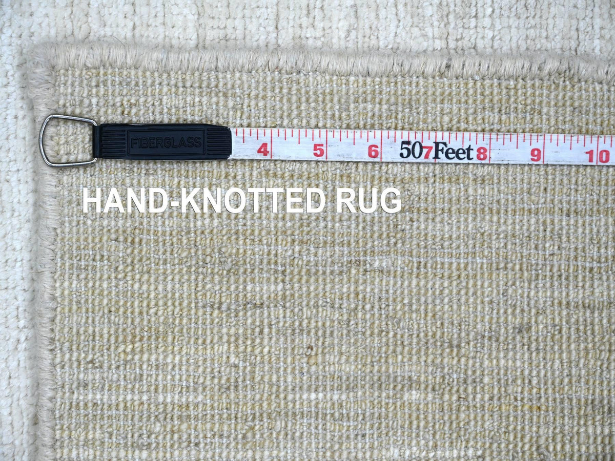 Modern / Contemporary hand-knotted wool rug in Ivory, 2'10" x 4'10" — SKU O021940 (view 6)