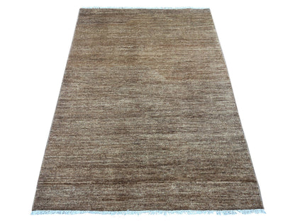Brown 4'1" x 5'9" Modern and Contemporary Hand knotted Wool Rug - Sku: O021941