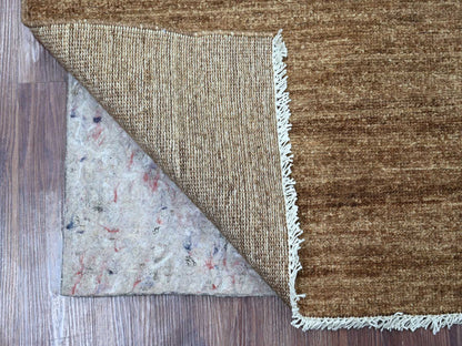 Brown 4'1" x 5'9" Modern and Contemporary Hand knotted Wool Rug - Sku: O021941
