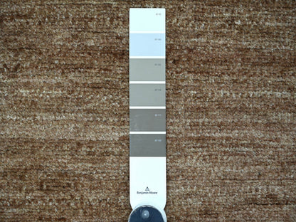 Brown 4'1" x 5'9" Modern and Contemporary Hand knotted Wool Rug - Sku: O021941