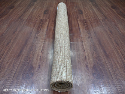 Brown 4'1" x 5'9" Modern and Contemporary Hand knotted Wool Rug - Sku: O021941