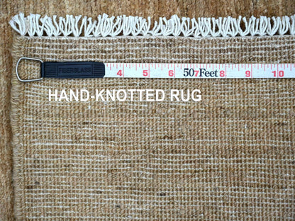 Brown 2'1" x 2'10" Modern and Contemporary Hand knotted Wool Rug - Sku: O021942