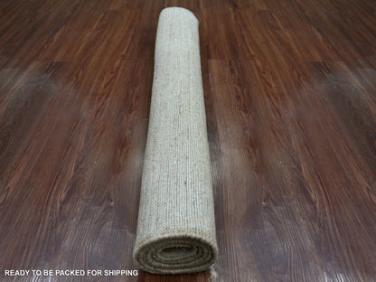 Brown 2'11" x 4'11" Modern and Contemporary Hand knotted Wool Rug - Sku: O021943