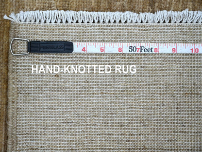 Brown 2'11" x 4'11" Modern and Contemporary Hand knotted Wool Rug - Sku: O021943