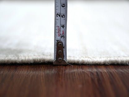 Modern / Contemporary hand-knotted wool runner in Ivory, 3'8" x 14'5" — SKU O021944 (view 5)