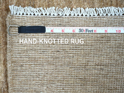 Brown 2'1" x 2'11" Modern and Contemporary Hand knotted Wool Rug - Sku: O021946