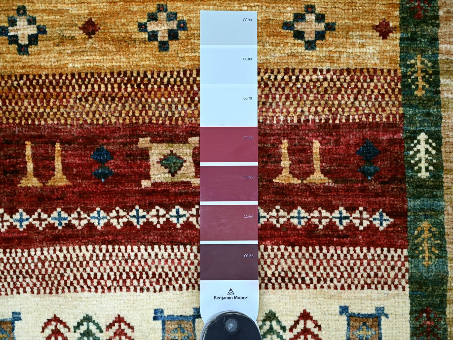 Gabbeh Tribal & Geometric hand-knotted wool runner in Multicolored, 2'9" x 8'7" — SKU O021947 (view 3)