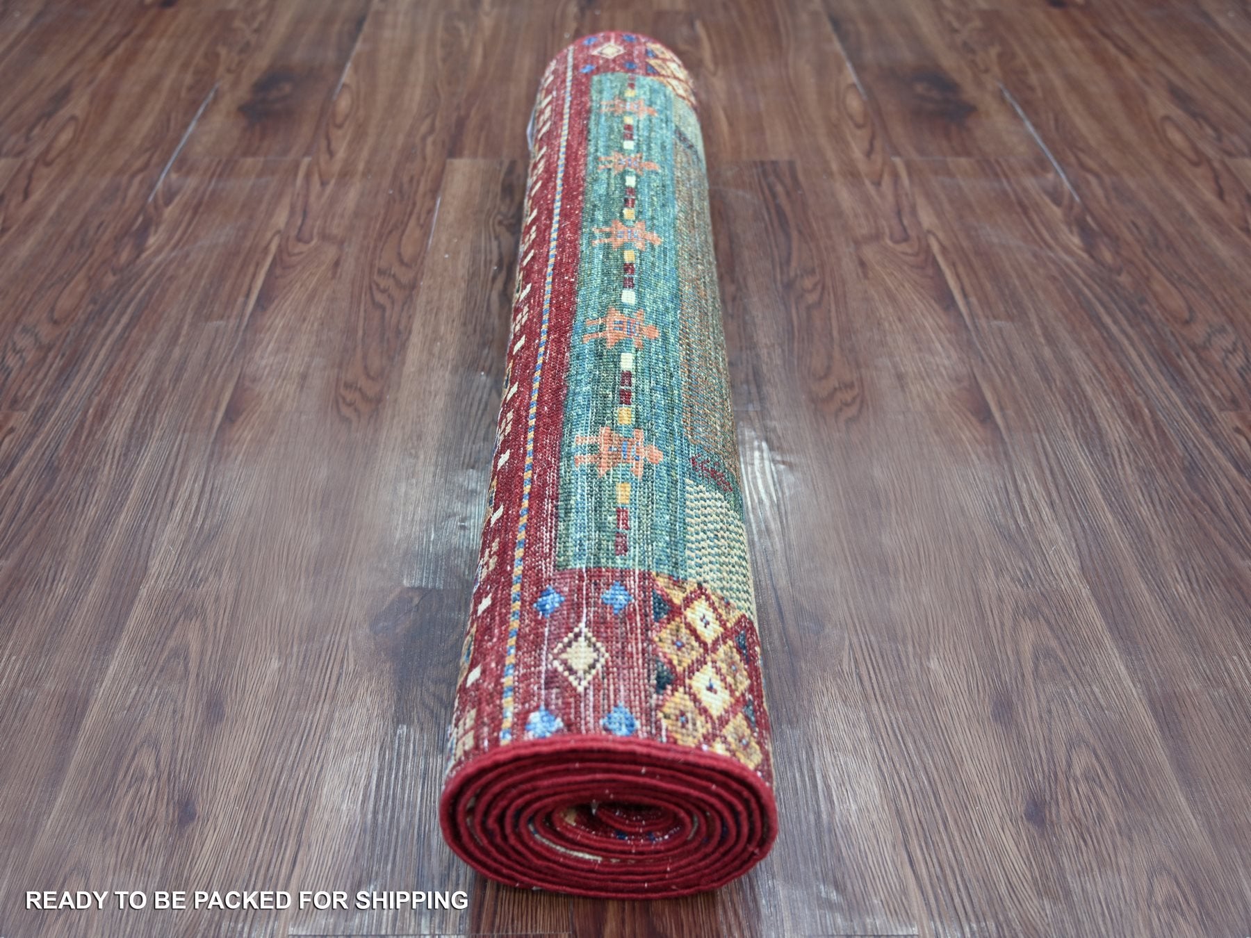 Gabbeh Tribal & Geometric hand-knotted wool runner in Multicolored, 2'9" x 8'7" — SKU O021947 (view 4)