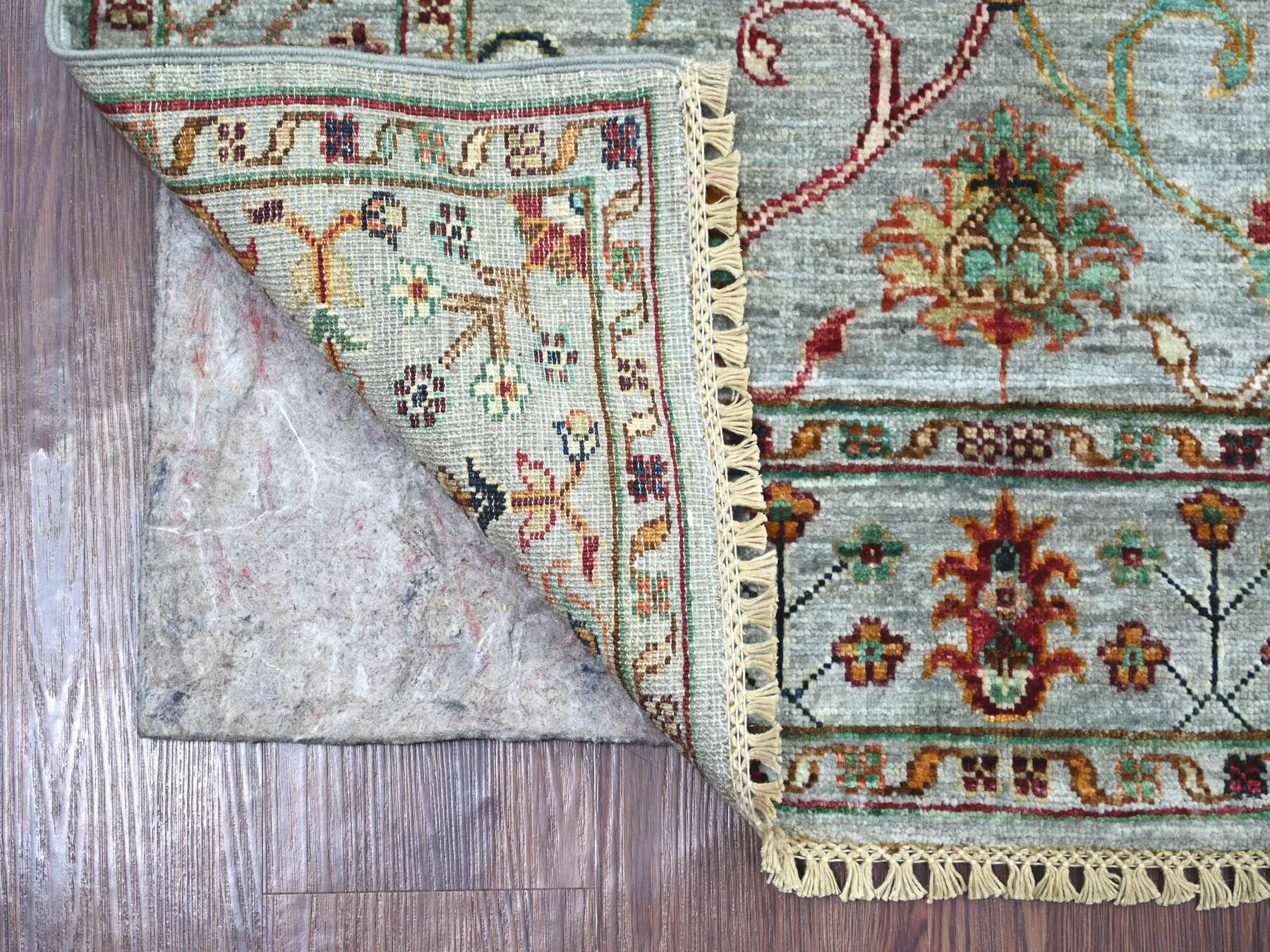 Grey 2'11" x 4'8" Tribal & Geometric Hand knotted Wool Rug - Sku: O021948