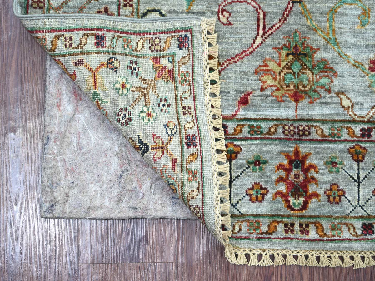 Tribal & Geometric hand-knotted wool rug in Gray, 2'11" x 4'8" — SKU O021948 (view 2)
