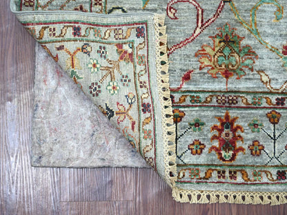 Tribal & Geometric hand-knotted wool rug in Gray, 2'11" x 4'8" — SKU O021948 (view 2)