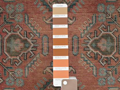 Tabriz Vintage hand-knotted wool runner in Pink & Ivory, 3' x 12'10" — SKU O02194 (view 4)