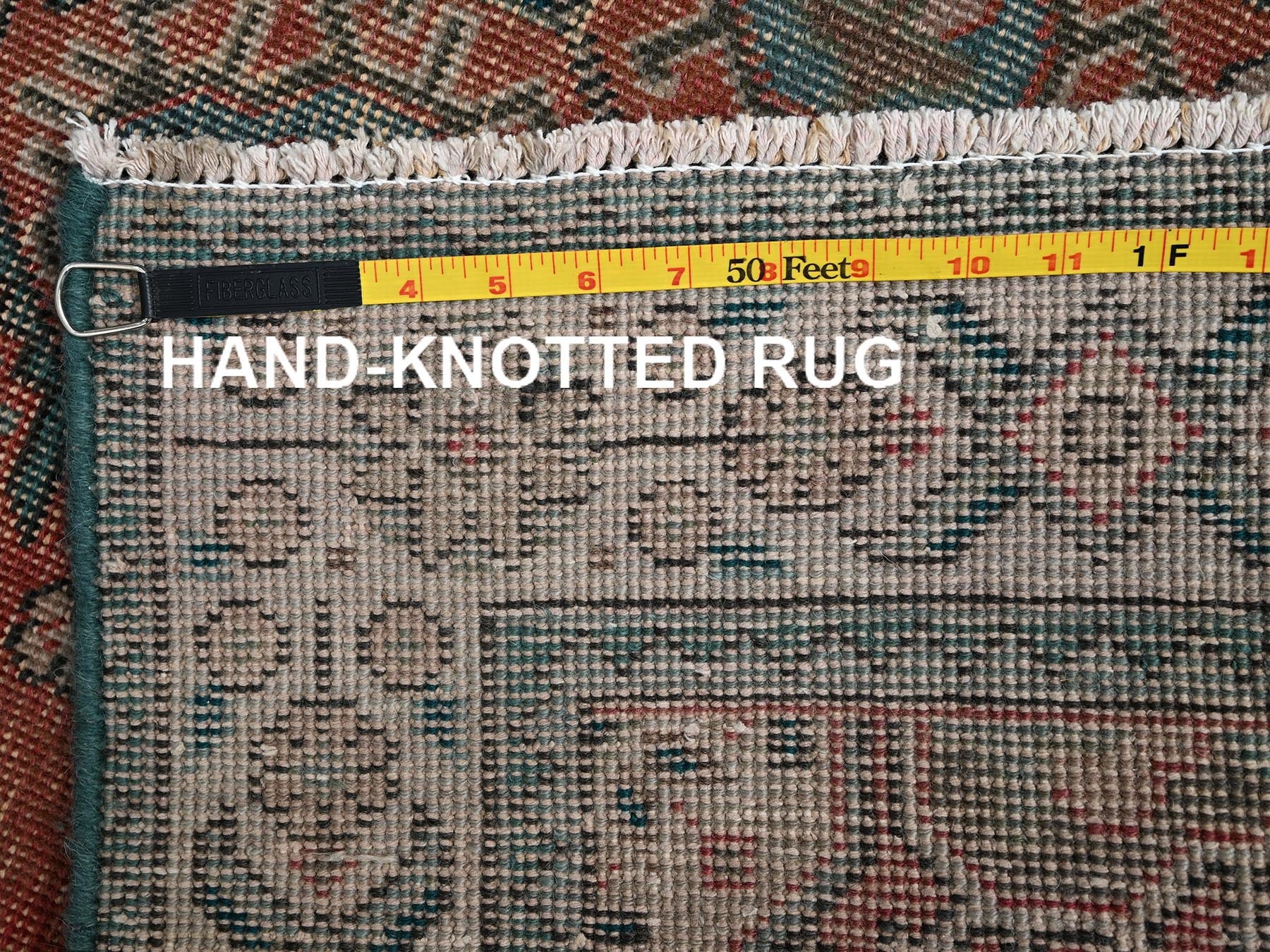 Tabriz Vintage hand-knotted wool runner in Pink & Ivory, 3' x 12'10" — SKU O02194 (view 7)