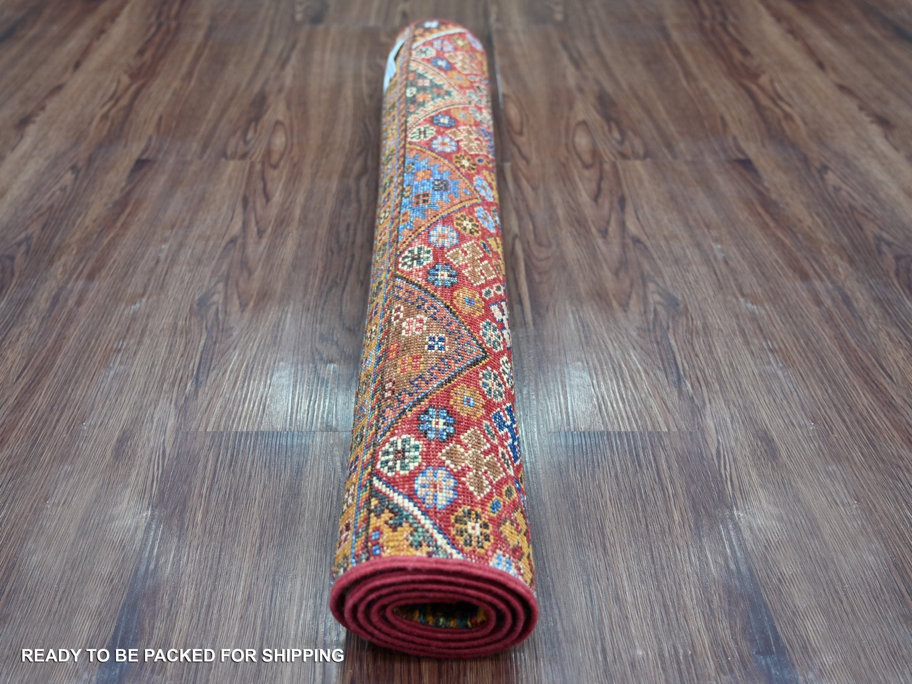 Kazak Tribal & Geometric hand-knotted wool rug in Red, 2'9" x 3'10" — SKU O021950 (view 4)
