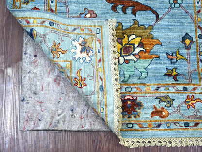 Blue 2'8" x 8'2" Tribal & Geometric Hand knotted Wool Rug - Sku: O021955