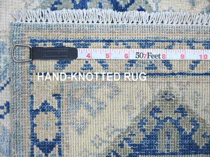 Blue 2'7" x 7'8" Kazak Hand knotted Wool Rug - Sku: O021958