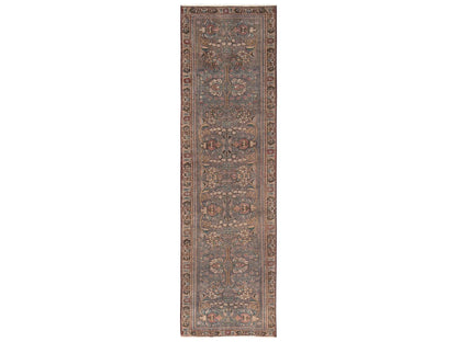 Brown 2'11" x 10'10" Vintage Hand knotted Wool Rug - Sku: O02195