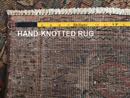 Tabriz Vintage hand-knotted wool runner in Brown, 2'11" x 10'10" — SKU O02195 (view 7)