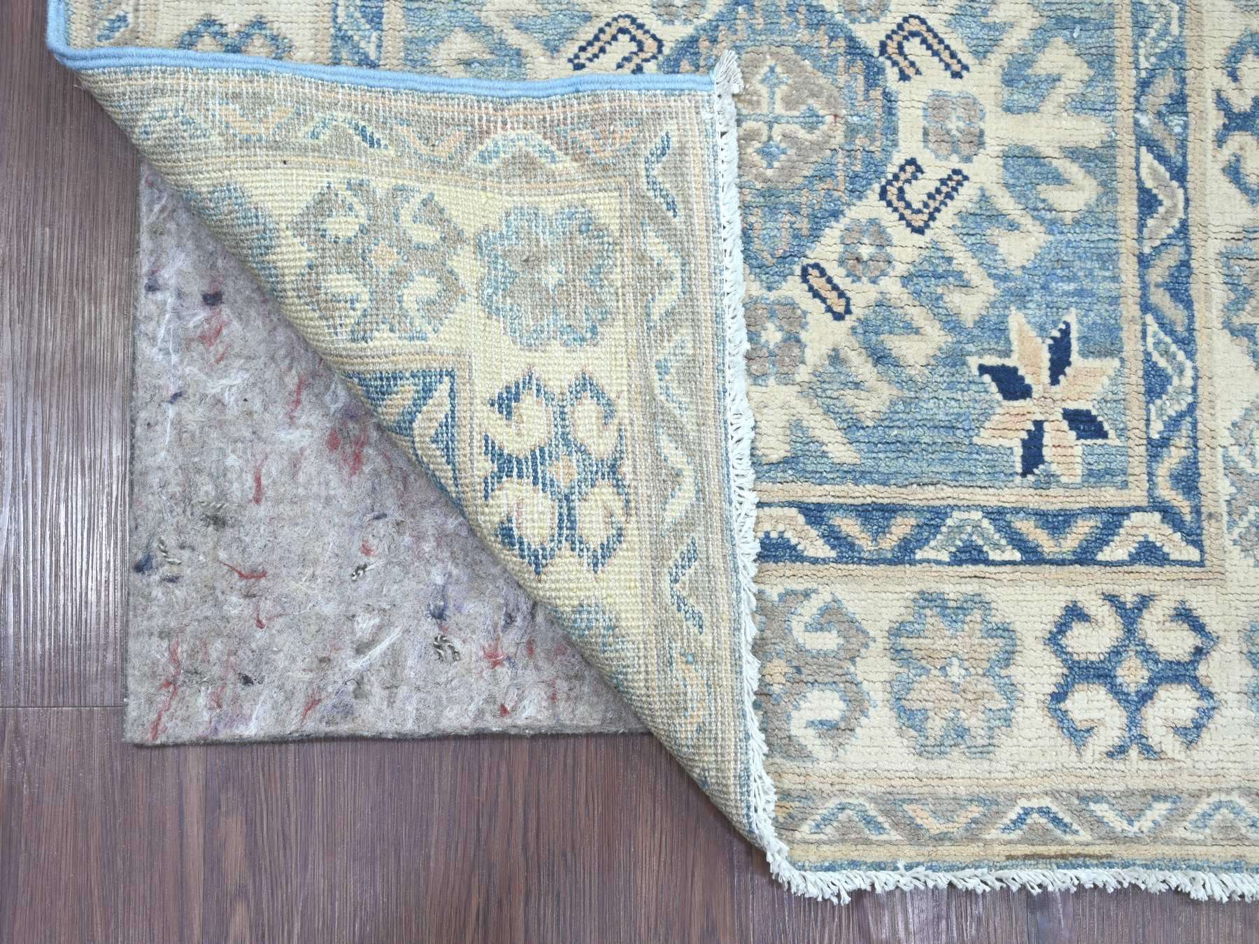 Blue 2'9" x 9'7" Kazak Hand knotted Wool Rug - Sku: O021962