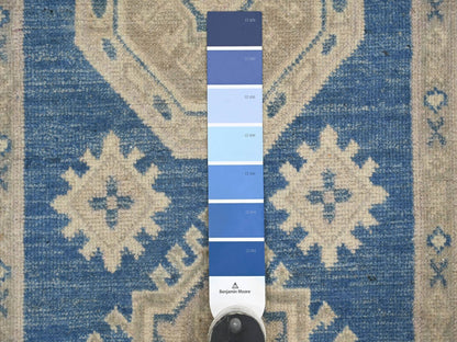Blue 2'7" x 9'7" Kazak Hand knotted Wool Rug - Sku: O021964