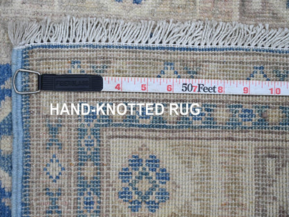 Blue 2'7" x 9'7" Kazak Hand knotted Wool Rug - Sku: O021964