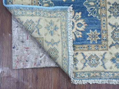 Blue 2'0" x 5'6" Kazak Hand knotted Wool Rug - Sku: O021965