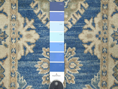 Blue 2'0" x 5'6" Kazak Hand knotted Wool Rug - Sku: O021965