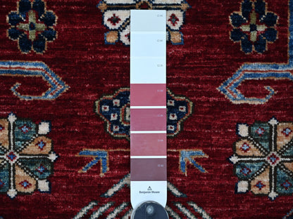 Kazak Tribal & Geometric hand-knotted wool rug in Red & Ivory, 3'11" x 6'2" — SKU O021966 (view 3)