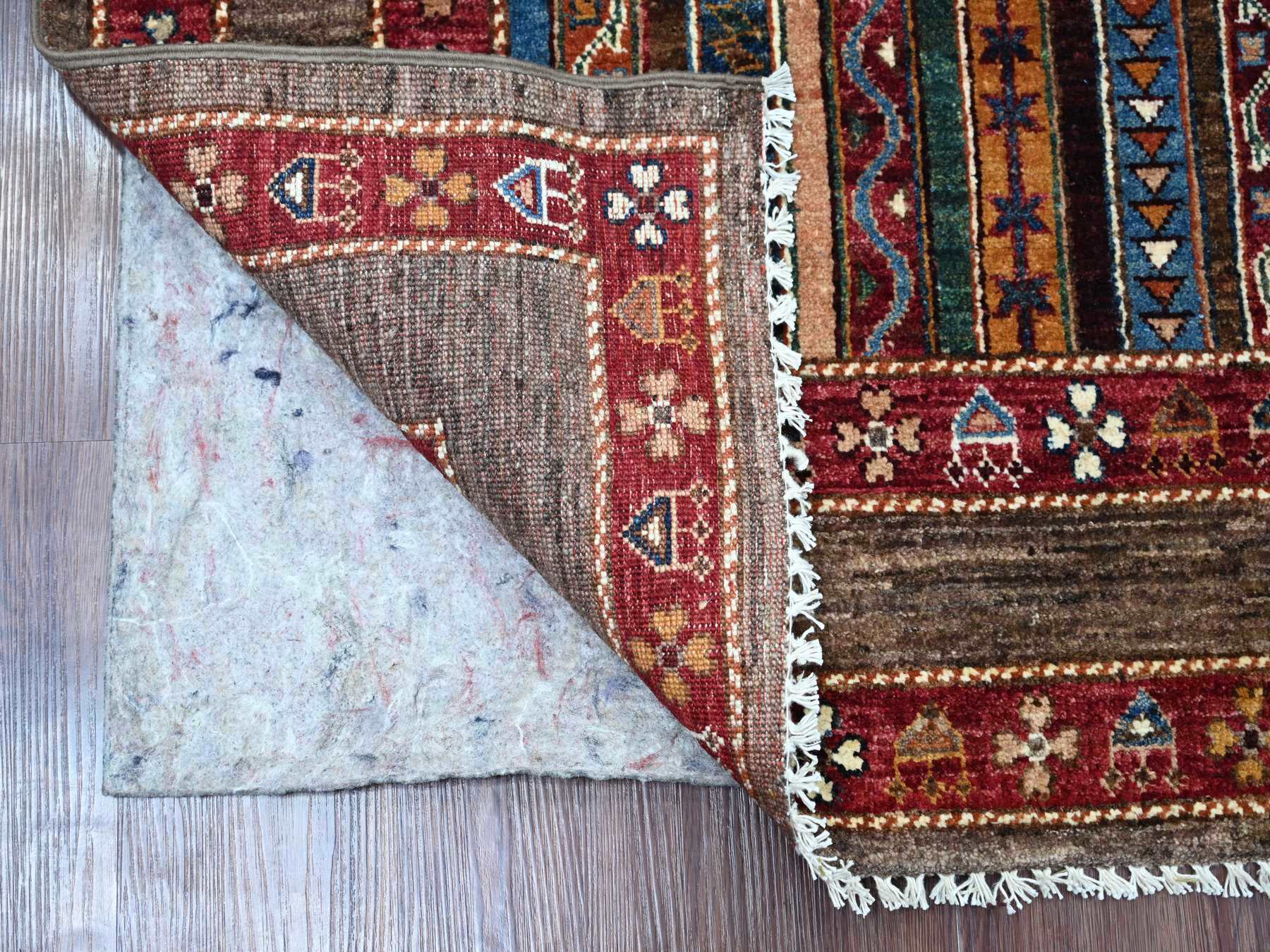 Brown 4'4" x 6'0" Tribal & Geometric Hand knotted Wool Rug - Sku: O021967