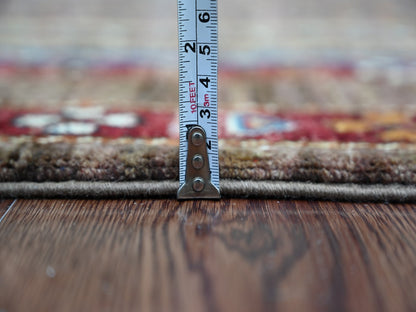 Brown 4'4" x 6'0" Tribal & Geometric Hand knotted Wool Rug - Sku: O021967