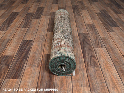 Brown 2'10" x 9'11" Vintage Hand knotted Wool Rug - Sku: O02196