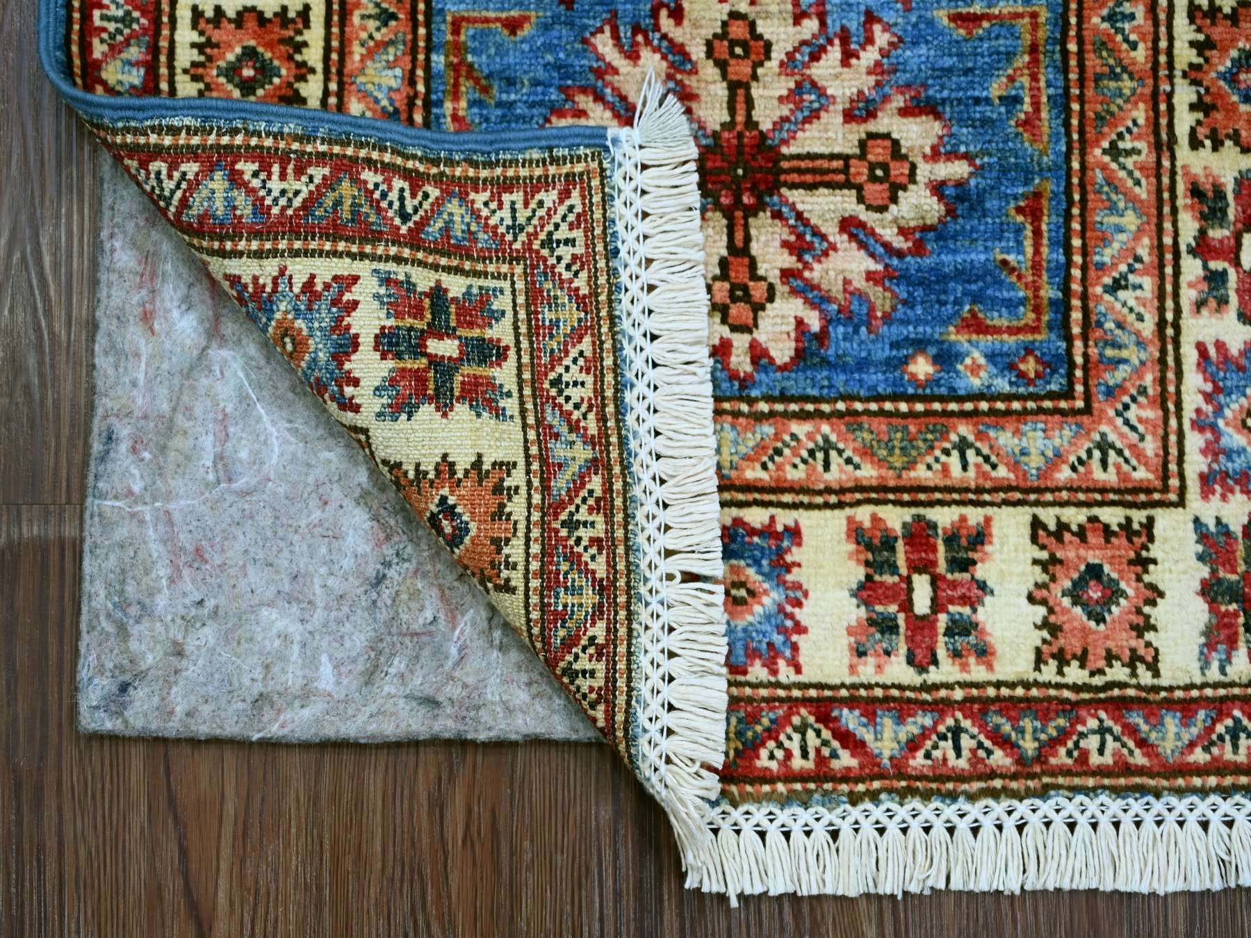 Blue 1'11" x 3'0" Tribal & Geometric Hand knotted Wool Rug - Sku: O021974