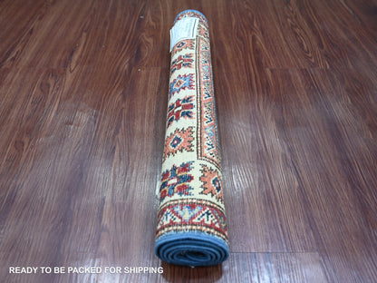 Blue 1'11" x 3'0" Tribal & Geometric Hand knotted Wool Rug - Sku: O021974