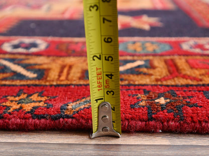 Black 3'2" x 10'7" Vintage Hand knotted Wool Rug - Sku: O02197